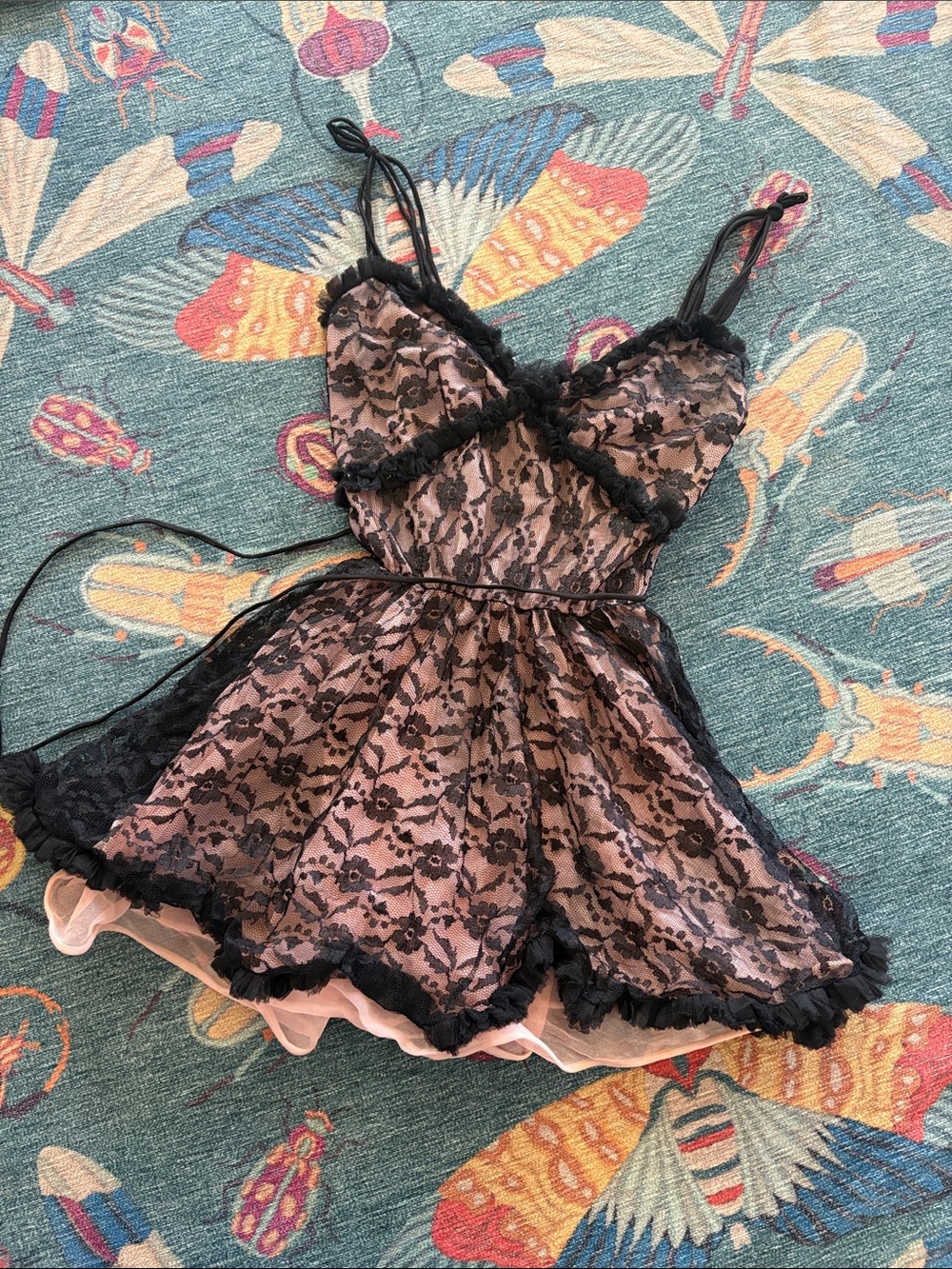 Cintage Y2K grunge coquette lace babydoll dress or lingerie S